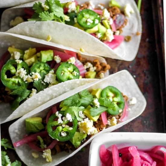 PLANT-BASED LENTIL TACO “MEAT” - Recipe photo by laushealthylife