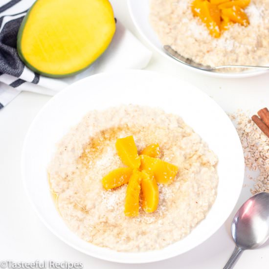 Quick Coconut Mango Oatmeal - Recipe photo by Tasteefulrecipes