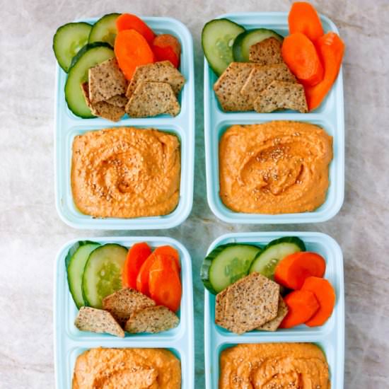 Roasted Red Pepper Snack Boxes - Recipe photo by mealpreponfleek