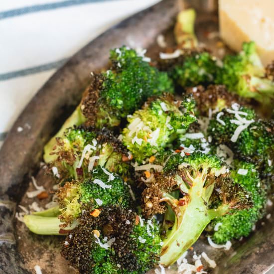 Air fryer broccoli with parmesan - Recipe photo by lifestyleofafoodie