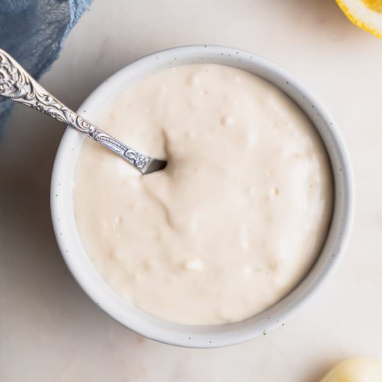 5-Minute Vegan Garlic Aioli - Recipe photo by sweetsimplevegan