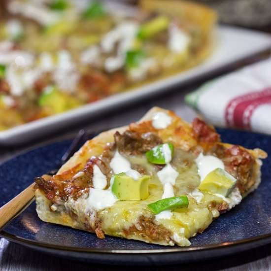 Deep Dish Taco Pizza - Recipe photo by spicedblog