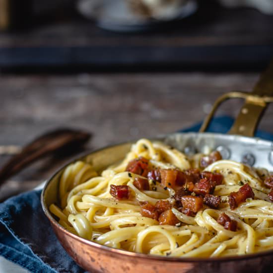 Carbonara with egg sauce - Recipe photo by tetisflakes