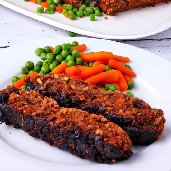 lentil mushroom loaf - Recipe photo by veganwithgusto