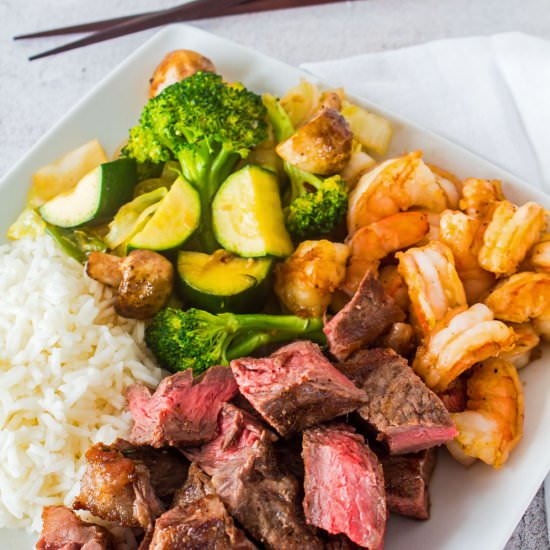 HIbachi Steak and Shrimp - Recipe photo by Bake It With Love