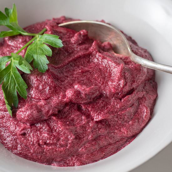 Beet Puree - Recipe photo by BinkysCulinaryCarnival