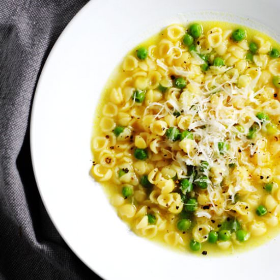 Parmesan soup - Recipe photo by white plate blank slate