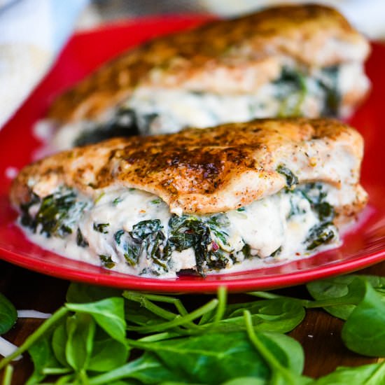 Creamed Spinach Stuffed Chicken - Recipe photo by dudethatcookz