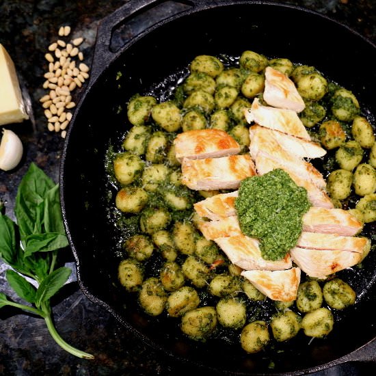 Favorite Pesto Chicken and Gnocchi - Recipe photo by Sprinkleofsesame
