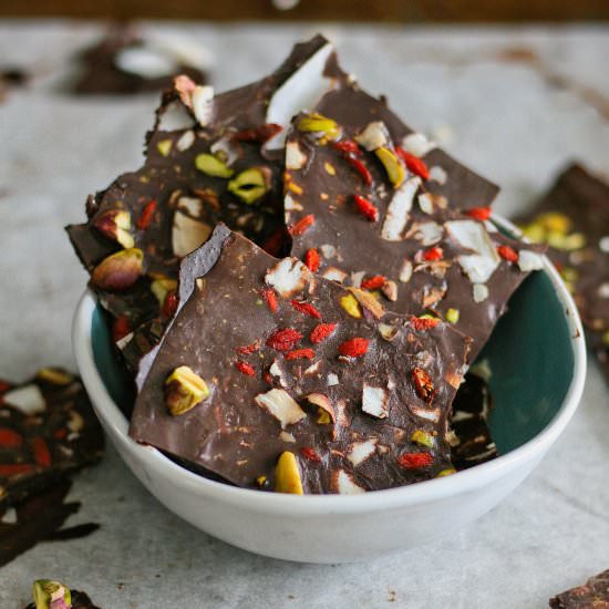 Homemade chocolate bark - Recipe photo by vanillafrost4