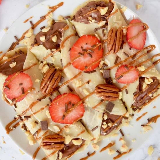 Crepes with chocolate filling - Recipe photo by theveganharmony