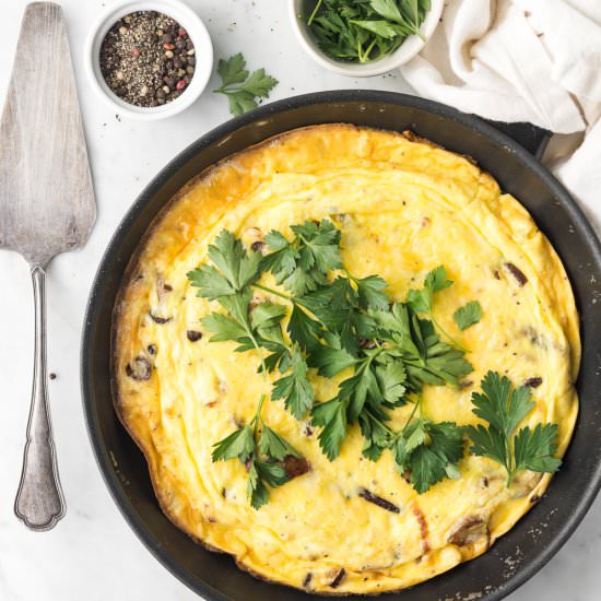 mushroom, leek, truffle frittata - Recipe photo by withspice