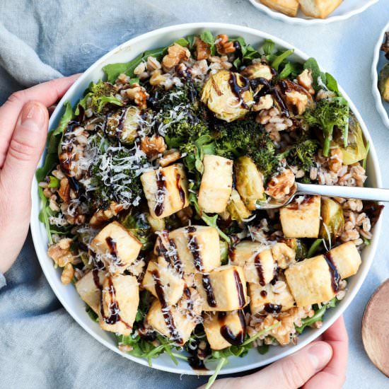 roasted veggie & tofu grain bowl - Recipe photo by Caits Plate