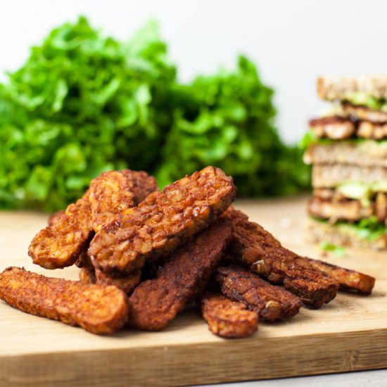 Smoky Tempeh Strips - Recipe photo by cleanfooddirtygirl