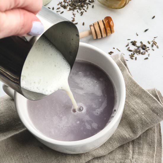Lavender Tea Latte - Recipe photo by The Healthy Toast