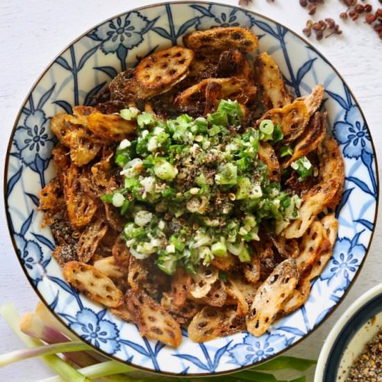 Crispy Lotus Root Pepper Salt - Recipe photo by thepeppercook