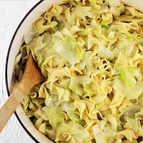 haluski (cabbage and noodles) - Recipe photo by nowcookthis