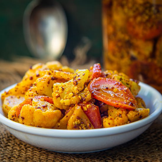 Gajar Gobhi Shalgam Achar - Recipe photo by Whiskaffair