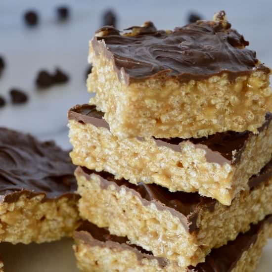 Caramel Peanut Butter Rice Krispies - Recipe photo by thisdelicioushouse