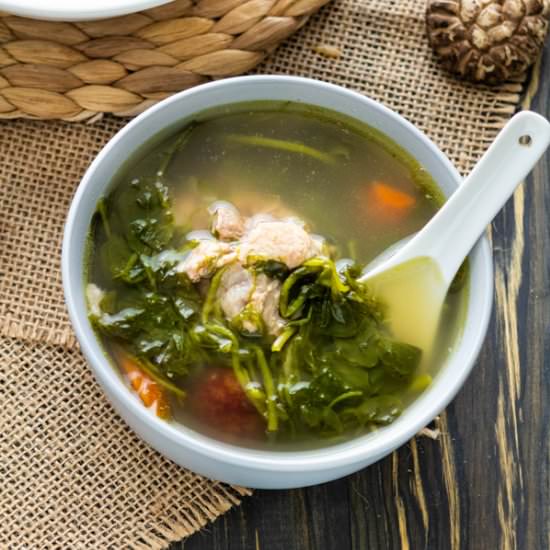 Chinese Watercress Soup (西洋菜汤) - Recipe photo by WokandKin