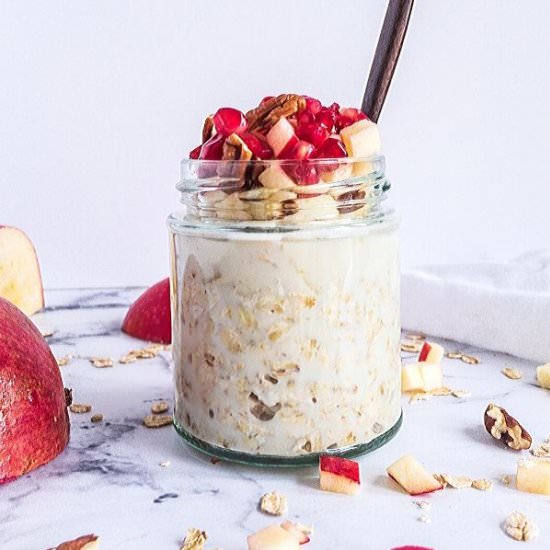Apple Pomegranate Overnight Oats - Recipe photo by flourishingkitchen