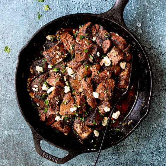 Buttery Blackened Steak Bites - Recipe photo by fromachefskitchen