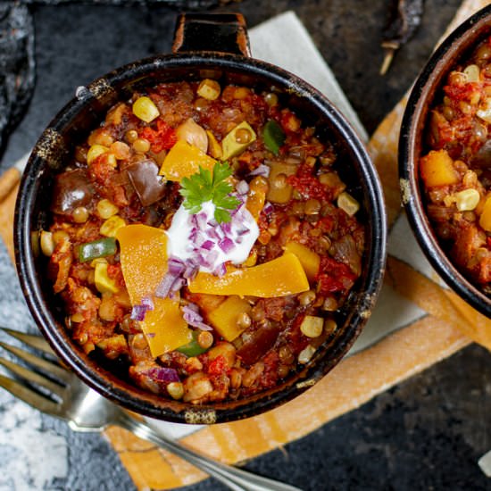Amazing Veggie Chili Without Beans - Recipe photo by a zest for life