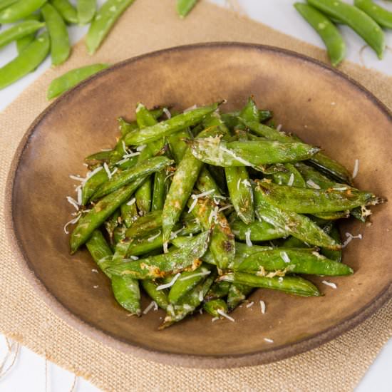 Air Fryer Parmesan Sugar Snap Peas - Recipe photo by dwayland