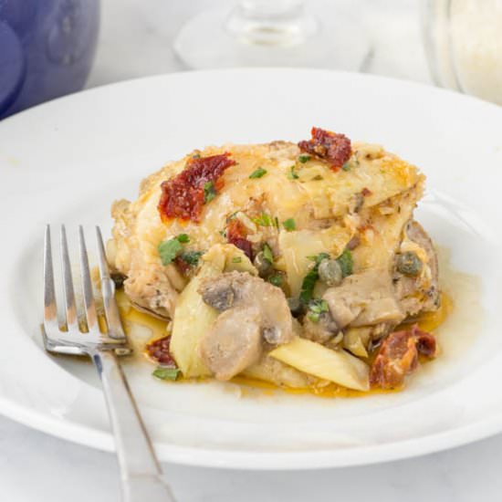 Tuscan Roasted Chicken Thighs - Recipe photo by Queen of My Kitchen