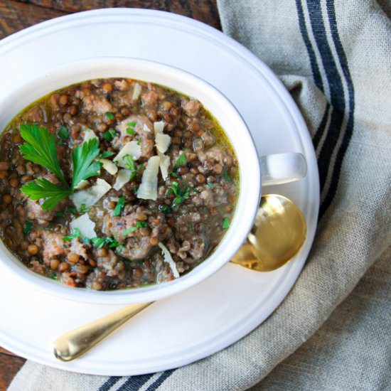 French Lentil & Sausage Soup - Recipe photo by Something New For Dinner