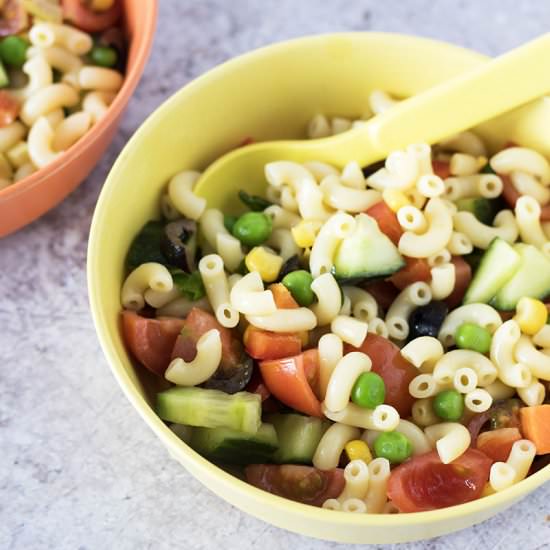 Kid friendly pasta salad - Recipe photo by Mandy Sneaky Veg