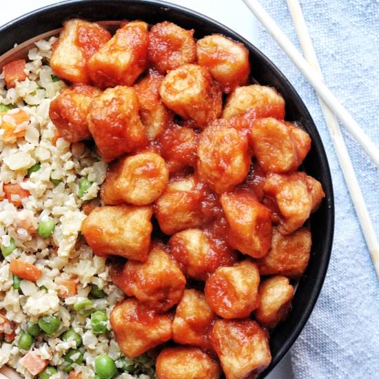 AIR FRY Sweet & Sour Cauli Gnocchi - Recipe photo by Donut Worry Be Healthy