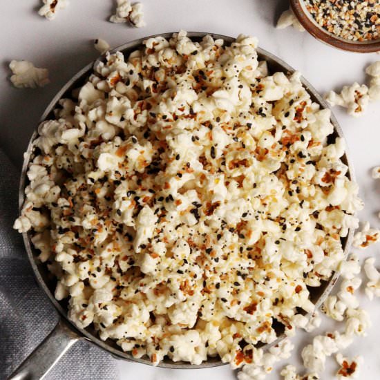 Everything Bagel Popcorn - Recipe photo by Donut Worry Be Healthy