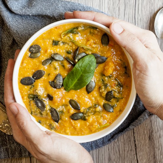 Smoky Vegan Sweet Potato Soup - Recipe photo by MyPurePlants