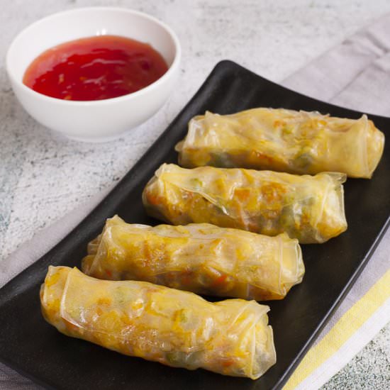Spicy Vegan Samosa Rolls - Recipe photo by MyPurePlants
