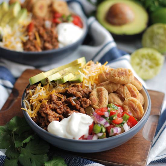 Cauliflower Gnocchi Nacho Bowls - Recipe photo by fleurdelectable