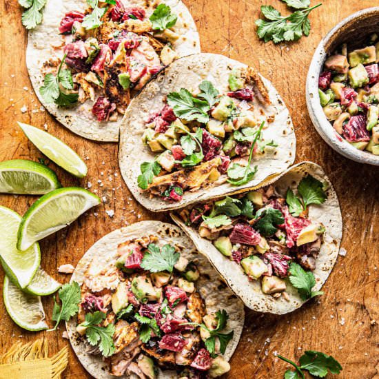 SALMON TACOS WITH CITRUS SALSA - Recipe photo by nattwrobel