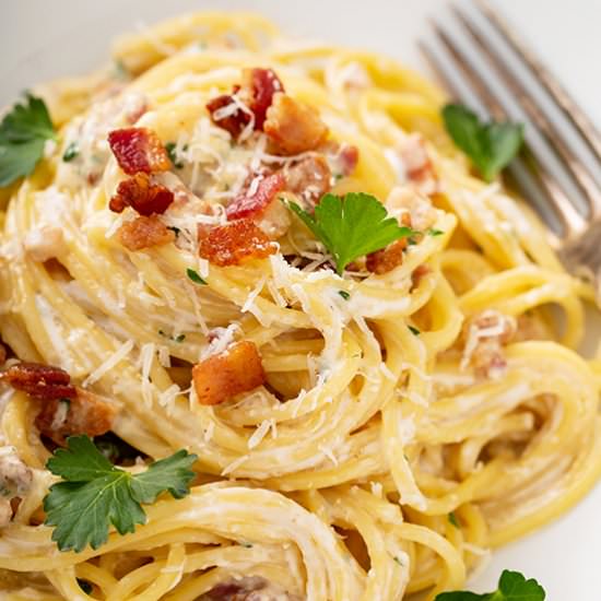 One Pot Spaghetti Carbonara - Recipe photo by bellyfull