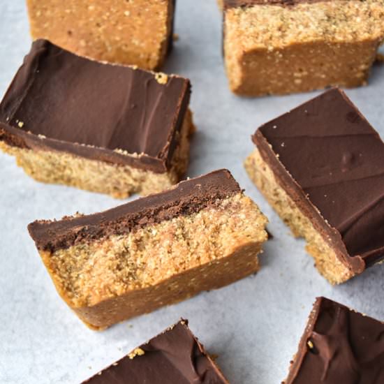 Peanut Butter Cookie Dough Bars - Recipe photo by servingupsimplicity