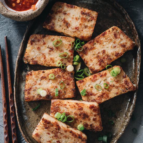 Chinese Turnip Cake - Recipe photo by omnivorescookbook