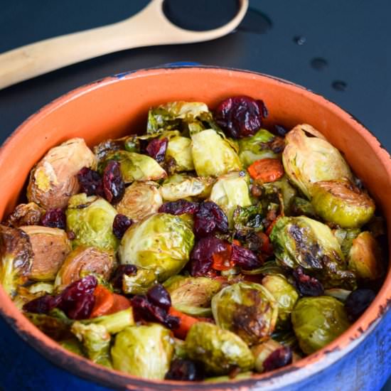 Balsamic Roasted Brussels Sprouts - Recipe photo by Cuts and Crumbles