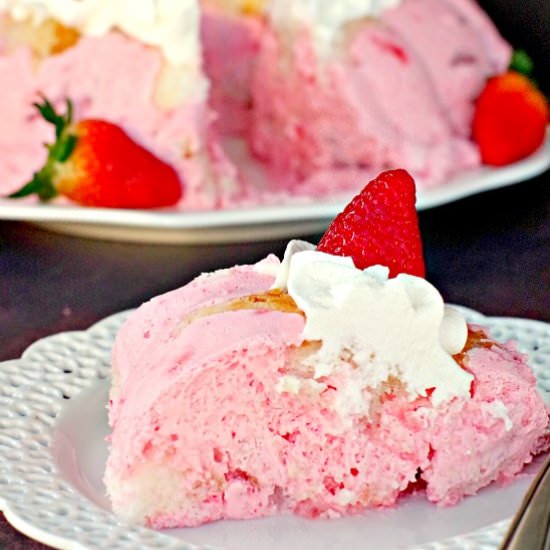 Strawberry Jello Angel Food Cake - Recipe photo by Food Meanderings