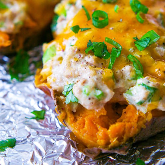 Sweet Potato Tuna Melts - Recipe photo by Candy Jar Chronicles
