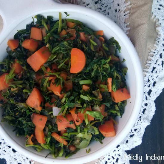 Carrot and fenugreek dry curry - Recipe photo by Mildlyindian