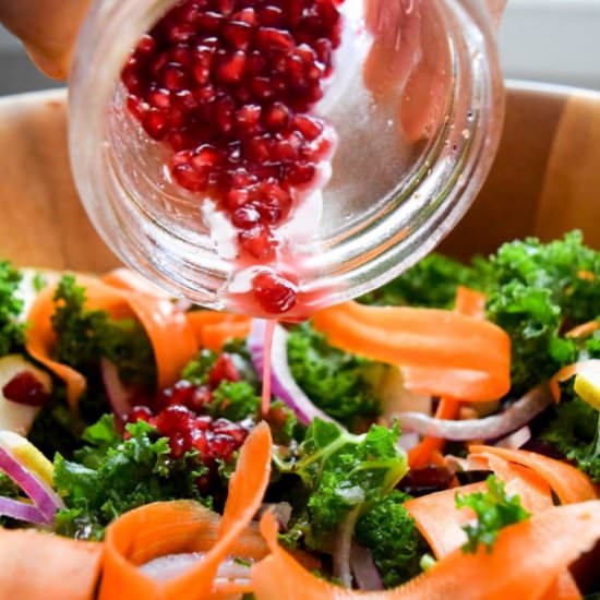 Kale, Pear & Walnut Salad - Recipe photo by wellnessforwomanhood