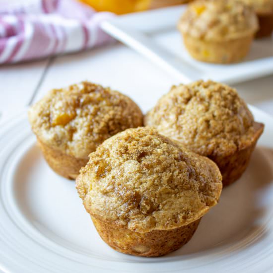 Peach Muffins - Recipe photo by BeyondtheCoop