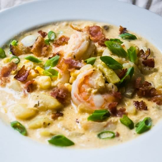 Shrimp Corn Chowder - Recipe photo by JawnsICooked