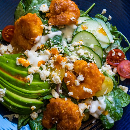 Crispy Buffalo Shrimp Salad - Recipe photo by JawnsICooked