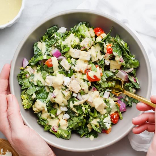 Chopped Honey Mustard Chicken Salad - Recipe photo by ourbalancedbowl