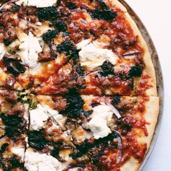 Sausage and Broccoli Pizza - Recipe photo by servingtonight